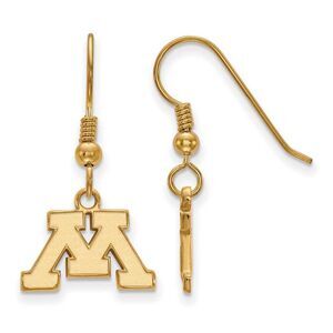 14k Gold Plated Silver University of Minnesota XS Tiny Dangle Earrings